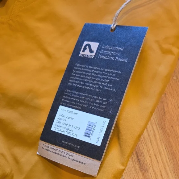 Women's XS Mustard Ski Bibs - Picture 3 of 4